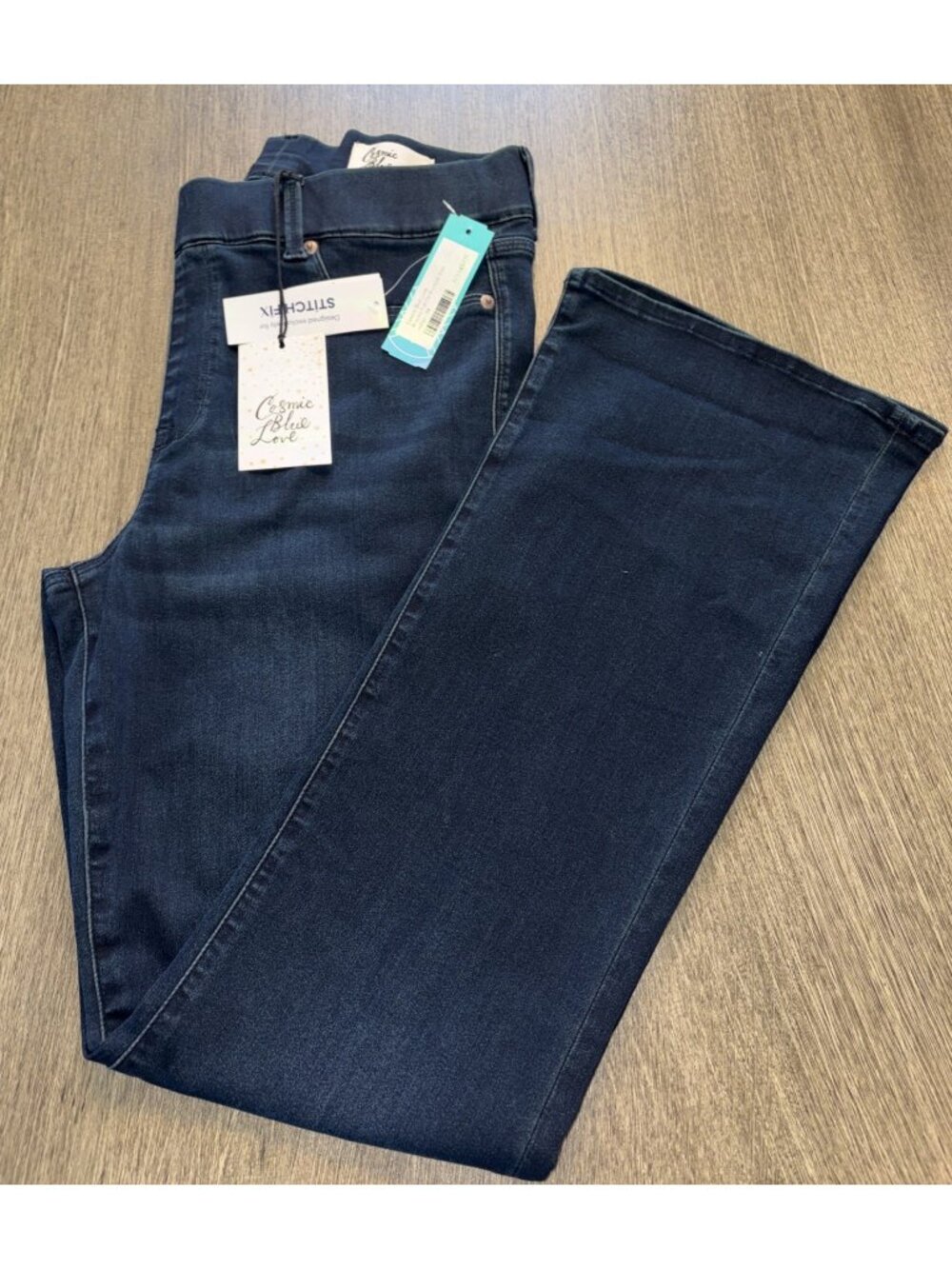 Cosmic Blue Love Brianna Pull on Bootcut Jean Size 32 Indigo  NWT New